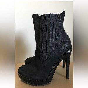 BCBGMaxAzria Black Textured High Heel Boots